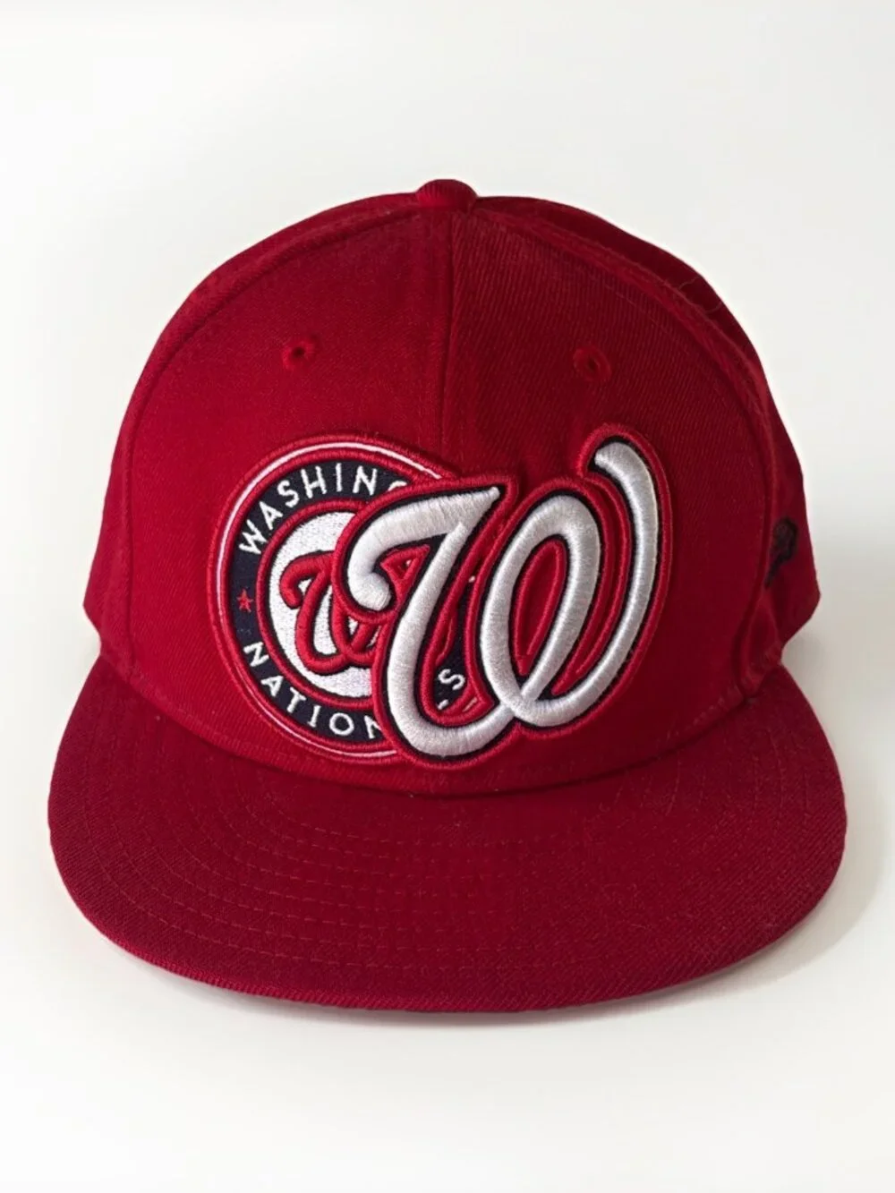 Washington Nationals Red Snapback Hat New Era 9FIFTY Flat Brim MLB Cap 7 1/8